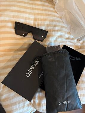 OFF WHITE. Marion acetate shield Black , $465.00 Nieman Marcus Gold Accent